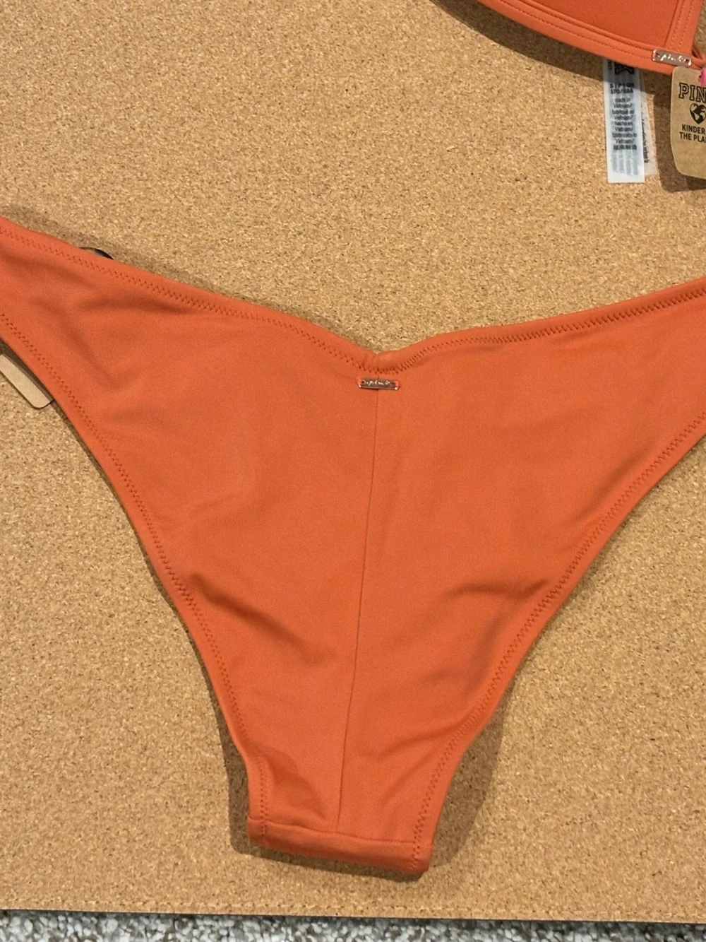 PINK Victoria's Secret Rust Orange Halter Bikini Set